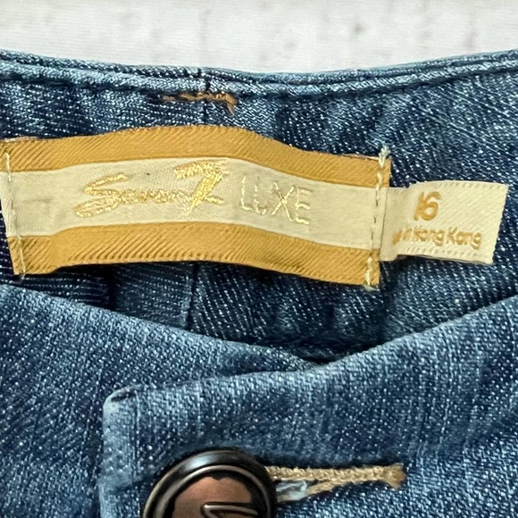 Seven 7 Luxe Thalia Women's Medium Wash Wide Leg Blue Denim Jeans Plus Size 16 - Picture 11 of 13